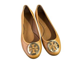 Tory Burch Tan Leather Chelsea Ballet Flats Size 11M
